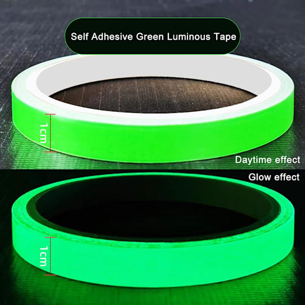 300 cm Självhäftande Grön Självlysande Tejp Glow In The Dark I5Y4UK- Stickers^ M1V9