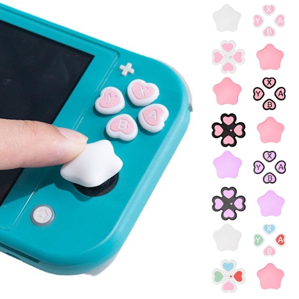 1 set med stjärn- och hjärtknapp-dekaler för Switch 2 D9U7 Colorful 1set