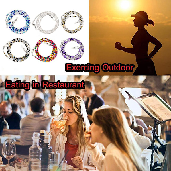 Bohemisk Färgstark Glasögonkedja Justerbar Längd Läsglasögon Kedja Rep Glasögon Snodd Tappade Mode Glasögonrem G7T5 white one size