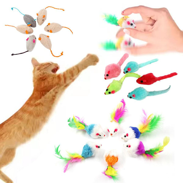10 st Möss Husdjur Kattunge Leksak Present Leksaker Skrapa Rassel Fly 5 1set