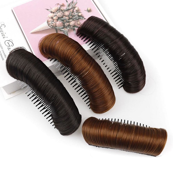 Magisk Osynlig Hårvolym Ökning Hårknut Maker Fluffig Svamp Pad Kam Puff C4T9 natural color 12cm/4.72 inch