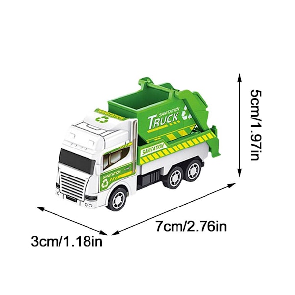 Leksaksbil för barn, drag tillbaka, legeringsfordonsmodell, ingenjörsbil, sopbil, för barn Y9n8 green C one-size