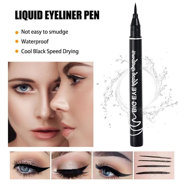 Flytande Eyeliner Penna Vattentät och Svettsäker Långvarig Kladdfri och Eyeliner Inte O2E9
