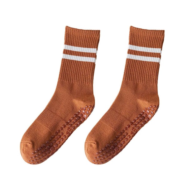 Halkfria Snabbtorkande Strumpor Professionella Halkfria Yogastrumpor Hög Elasticitet Damhoppningsstrumpor brown 35-43EU