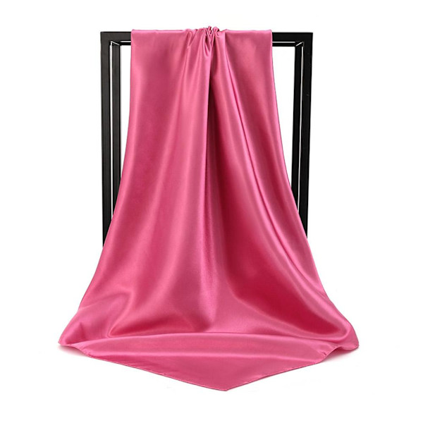 90 cm Dam Sidensatin Sjal Färg Hijab Huvudduk Hårinpackning r F1Y2 pink 90*90cm