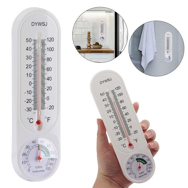 Generisk Inomhus/Utomhus Termometer Hygrometer - Exakt Temperatur- & Fuktighetsmätare för Växthus, Hem, Kontor - Digital Display - Bat