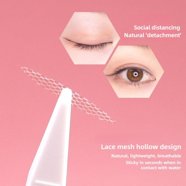 Mesh Beauty Patch Osynlig Andningsbar Naturlig Spets Ögonlock Fri Dubbel Icke Reflekterande Y6 S Bag+clip+spray bottle