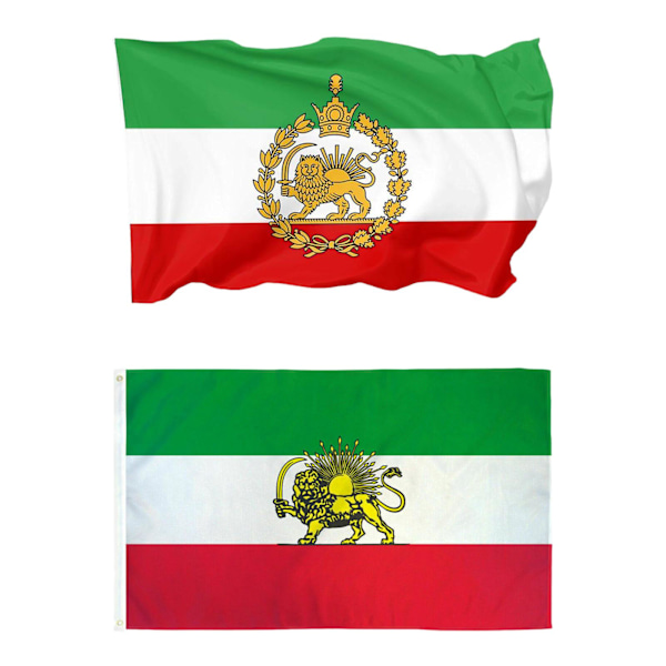 Persien Iran Lejon 90*150cm Ärmförsedd Flagga Persiska Iranska-Flaggor-Shah-Dekor Ny A One-size