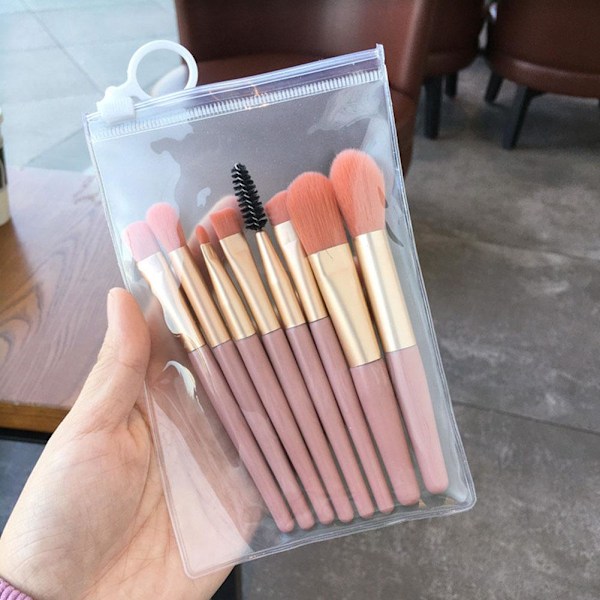 8-pack Mini Makeup Brush Set - Ögonskuggsborste, Foundationborste, Makeup blue bridges 3pcs