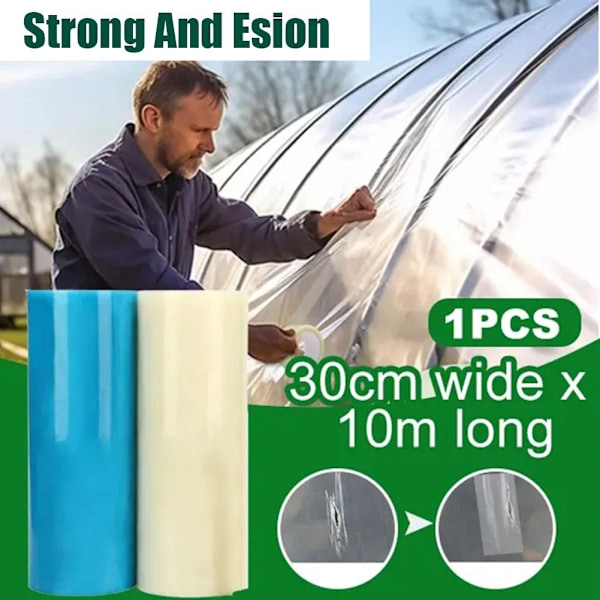 Extra Stark Polytunnel | Reparationstejp för växthus | Polyeten | Klar eller Blå UK transparent 20cm*10m
