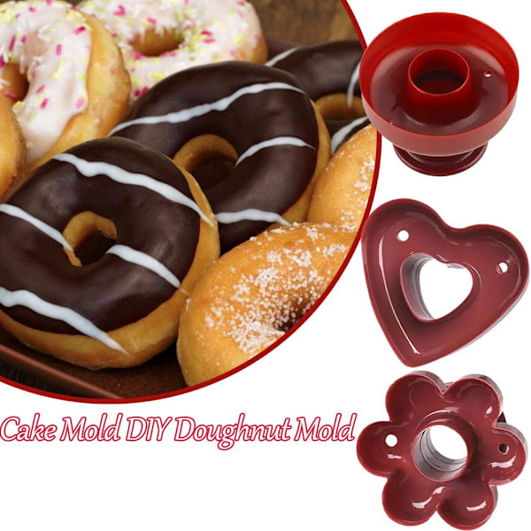 Fondant Tårta Bröd Desserter Bageri Donut Munk DIY Skärare Hantverk X1T4 N6T5 round One-size