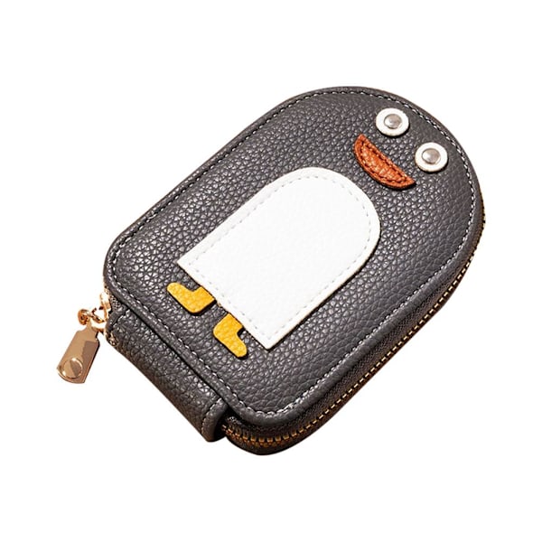 1X Tecknad Pingvin Visitkortshållare PU Myntbörs P1F7 2024 Söt Plånbok S8H6 grey ONE-SIZE