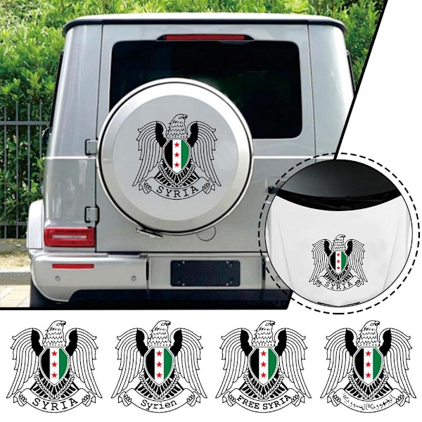 Syrien Flagga Syrisk Vapen Multi Storlekar Bildekal Självhäftande VBest V5P9 A18x17cm One size