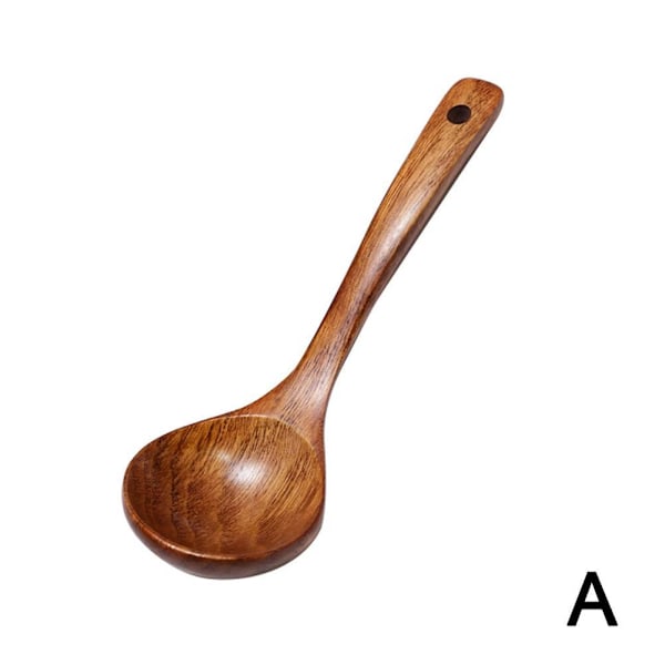 Långskaftad träslev i bambu - köksredskap för matlagning Wood color 18.5*6cm