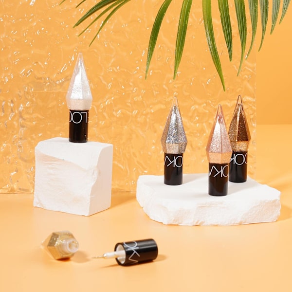 Glitter Eyeliner Flytande Skimmer Ögonpenna Långvarig Makeup Glittrig Öga K6J6 gold One-size