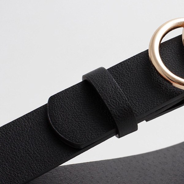 Boho Dam Bälte Dubbel Ring PU Läder Metallspänne Bälten Jeans Mångsidigt Byxbälte Klänning P0K0 Camel one-size