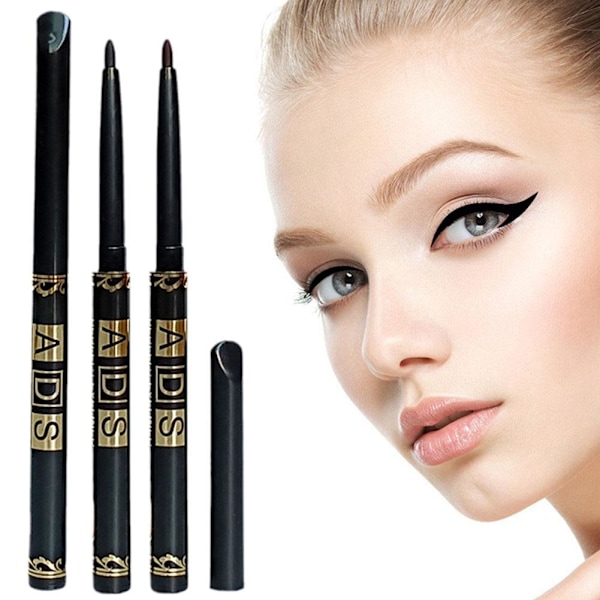 Automatisk Infällbar Roterande Eyeliner Penna Vattentät och Svettsäker Svart Kaffe Färg Eyeliner Långvarig Kladdfri Kosmetika black color 1pc