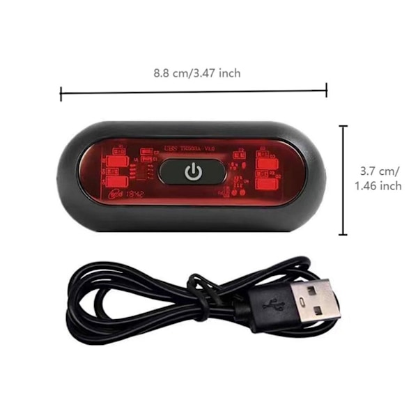 Motorcykel Cykelhjälm Nattremsa Säkerhetssignal LED-lampa Laddare USB X6J7