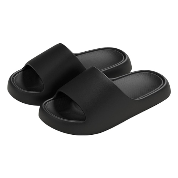 Nya Tofflor med \"Bajs-Känsla\" för Inomhus-, Hem- och Hushållsbruk, Halkfria Tofflor,, black 4445