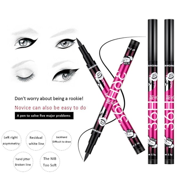 36H Färgglad Vattentät Penna Flytande Eyeliner Ögonpenna Skönhetspenna 4 sorter O1W3 black 1pcs