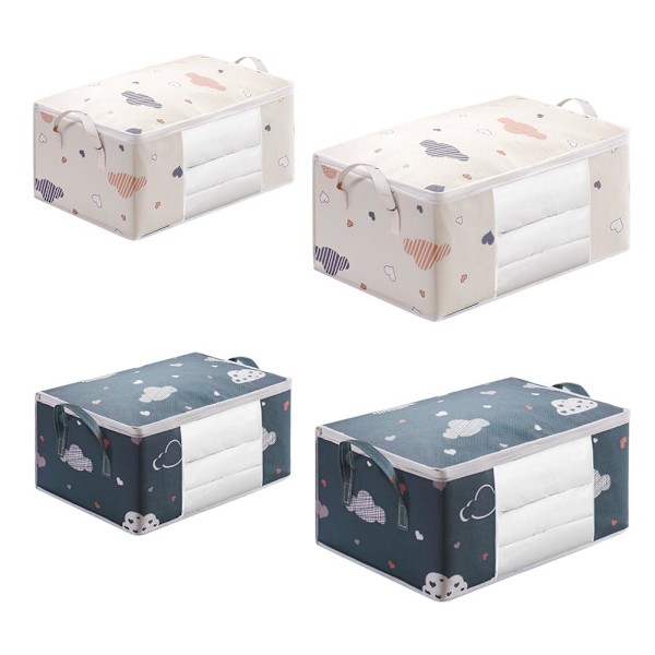 1 X Förvaringsväska för Kläder Stor Kapacitet Organizer för Täcken Filt Säng Q2U7 white M 1pcs