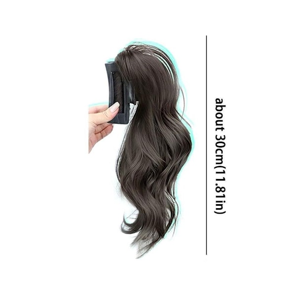 Naturlig peruk klämma hästsvans peruk för kvinnor 30cm lätt lockig falsk hästsvans hårförlängning N3t2 dark brown 1pcs