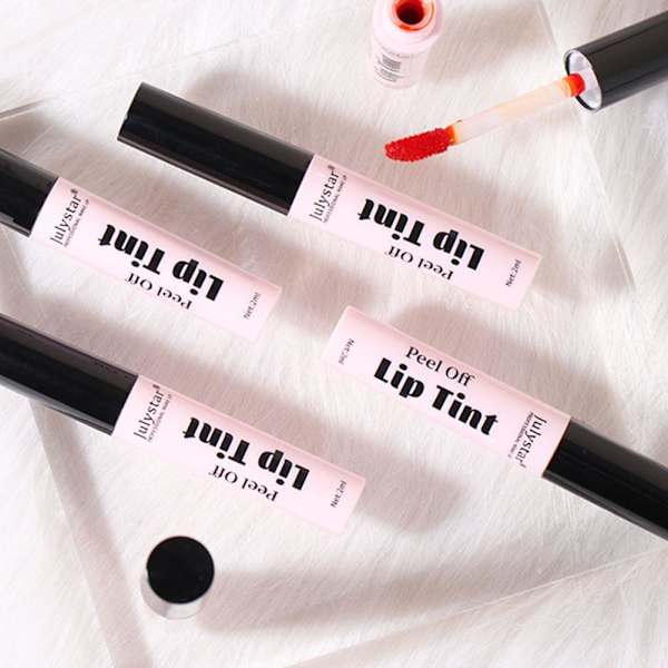 6 Färger Läppstift Peel off Läppglans Tatuering Färg SNYGGT~ Vattentät Z9G6 05 2ml