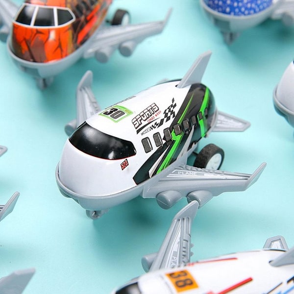 Dra Tillbaka Flygplan Leksaksset Barn Mini Bakre Drag Flygplansmodell för