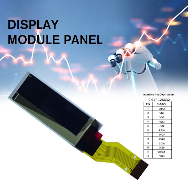 0.91\" OLED LCD Display Board Modul 128X32 SSD1306 3.3V 2024 12Pin Rea G3X7