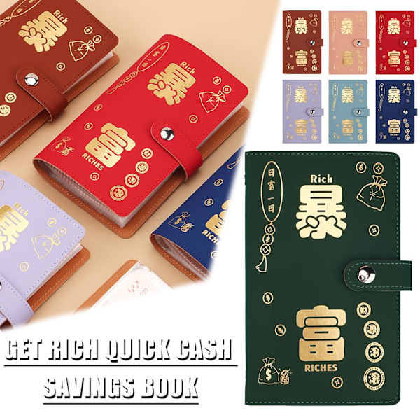 Ny Bli Rik Snabbt Kontantbesparingsbok Förmögenhetsförvaltning Bok Sparclip L4 P1F9 Red One size
