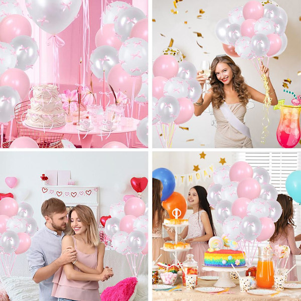 Rosa Rosettballonger, 5 st 12\" Rosa Ballonger & 30 st Mini Rosa Sati E 1set
