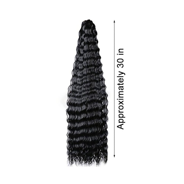 30 tum lång Deep Twist syntetiskt hår Deep Curly Hair Extension. T1B BUG onesize