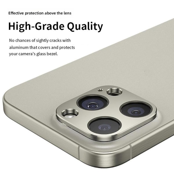 Kameraskydd i metall för iPhone 16 Pro/Pro Max, linsskydd i legering Gold for iPhone 16 pro and  pro max