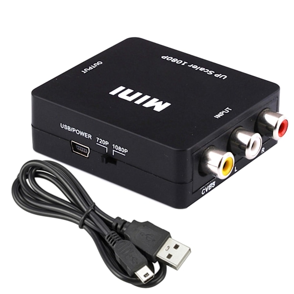 AV Till HDMI-kompatibel Skalare Adapter HD Video Komposit Konverter RCA HOTHOT AV TO HDMI One-size