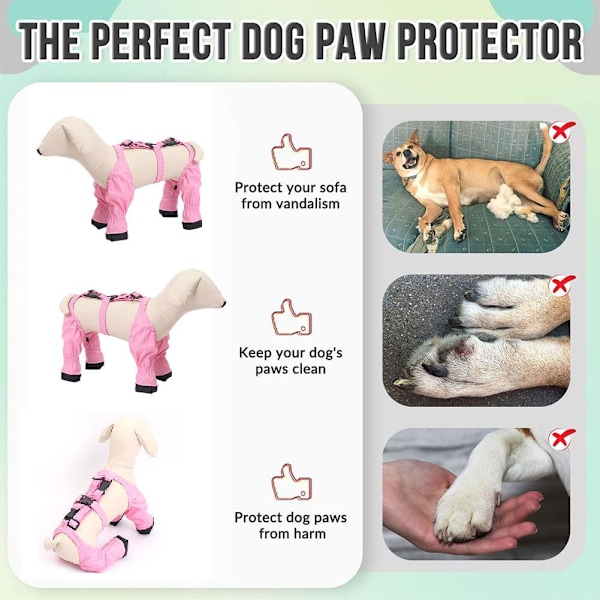 Hängselstövlar för Hundar, Vattentäta Hundskor med Benvärmare pink XL 1pcs