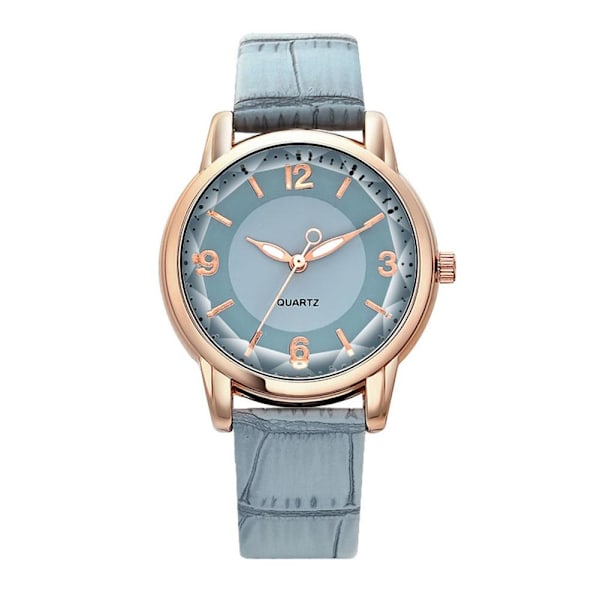 Nytt Mode Casual Dam Quartz Klocka PU Läder Färg Armband Flicka Urtavla Klocka Studentpresenter O0X5 Blue One size