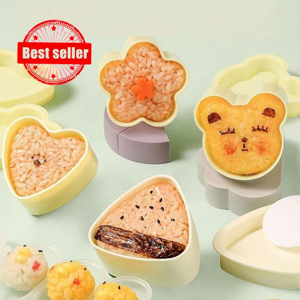 Risform för barn Bento Triangel Sushi Form Gör-det-själv Onigiri Form Japanska Bento Tång Tillbehör Q5u4 B 6pcs