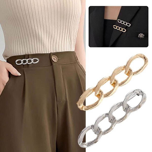 Knapp Midjeband Förlängt Midjeklämma Brosch Halsringningstillbehör✨b O6K9 E5Z4 sliver one-size