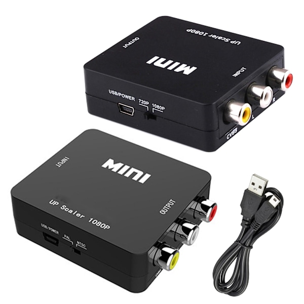 AV Till HDMI-kompatibel Skalare Adapter HD Video Komposit Konverter RCA HOTHOT AV TO HDMI One-size