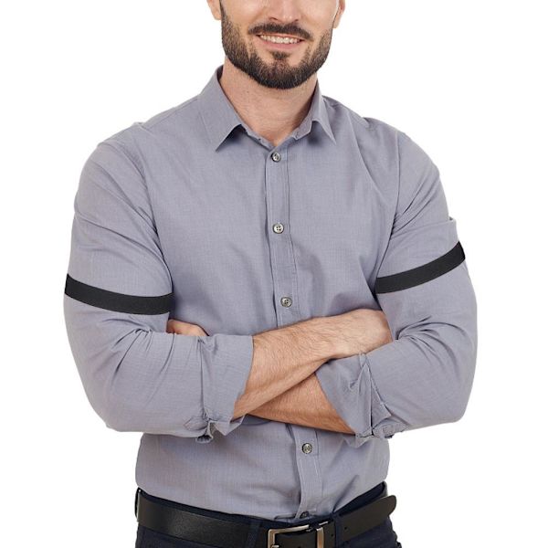 Herr Business Elastisk Justerbar Skjortärmshållare Armband Ärmhållare Rem A9 wine red One-size