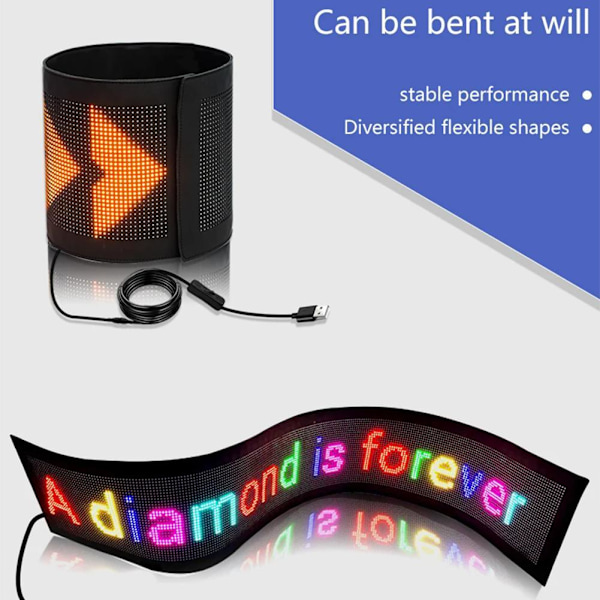 Led Bilmonterad Flexibel Fullfärgsskylt Intelligent Kan Styra Diy T7e0 A 1set