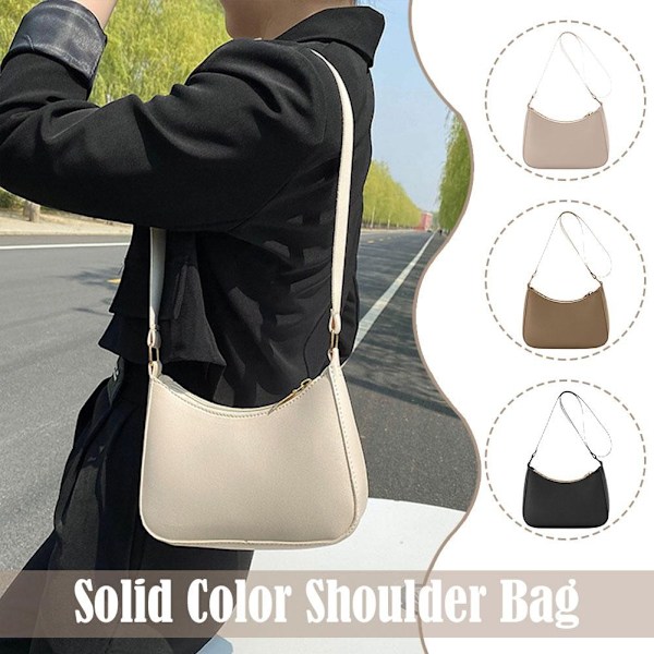 Fashion PU Läder Crossbody Väska Dam Enfärgad Väska Mångsidig Underarmsväska Axelväska P8k6 Khaki onesize