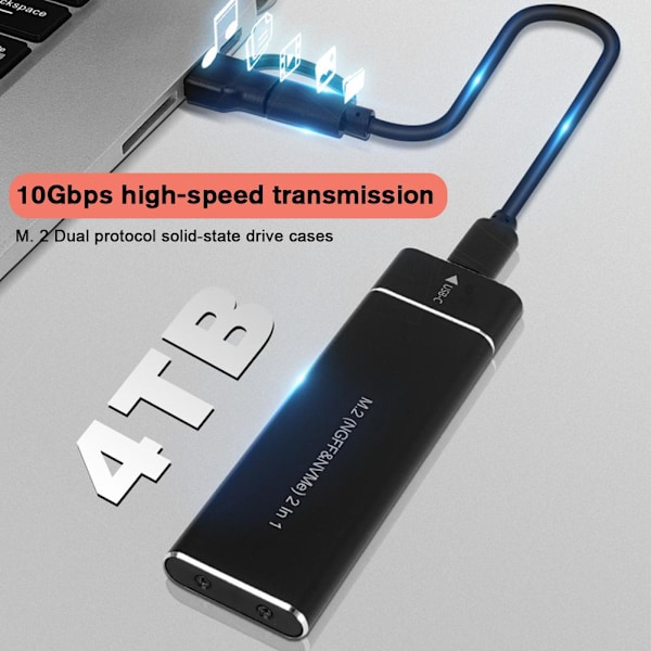 M.2 NVMe SSD-kapsling USB 3.1 Gen 2 till NVMe PCI-E M.2 Drive SSD Hårddisk Ny sliver NGFF