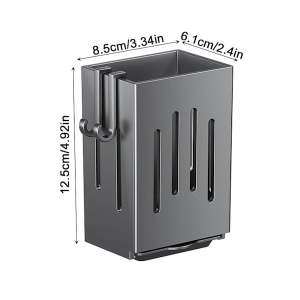 Vägghängd köksredskapshållare avloppsställ bricka hylla förvaring E9C5 P4S2 Grey One size