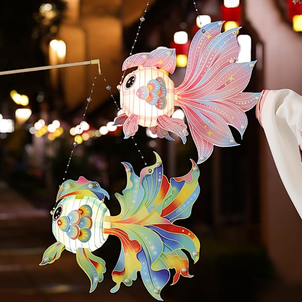 Materialpåse för DIY-lampa till Midhöstfestivalen, Gyllene palats inomhus Kan Karp vara skrivbordslampa G4c3 red 1pcs