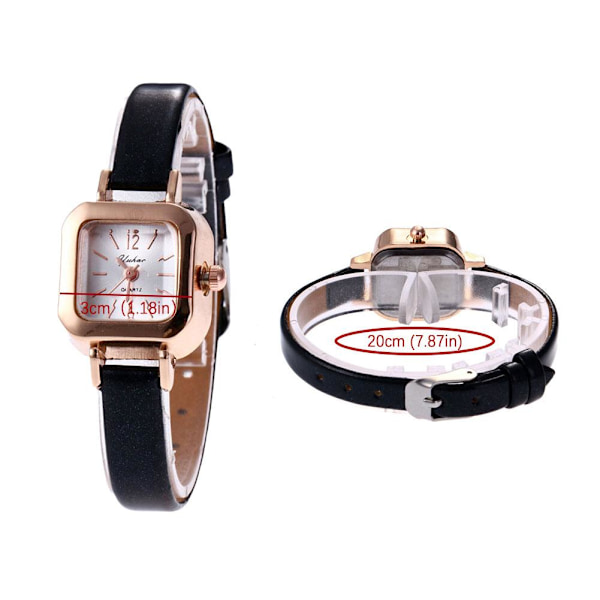Ny Modeklocka Koreansk Version Retro Quartz Klocka Tunt Band Liten Fyrkantig Klocka Brown One size