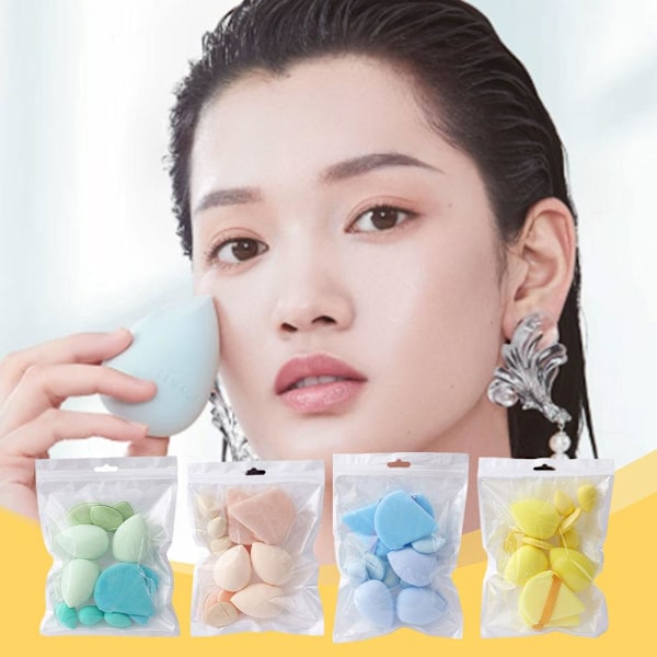 Pudersvamp Set Blå Skönhetsägg Svamp Luftkudde Icke-puder Smink Och Våt Användning Torr I0s5 blue 12pcs