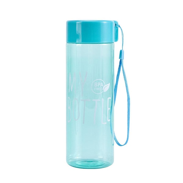 500ml Högkapacitets Färgad Transparent Vattenkopp Utomhus Portabel Fallsäker Läckagesäker Sport K8n9 sky blue 500ml