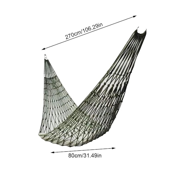 Generisk Utomhus Rese Camping Sport Hängmatta, Utomhus Sport Hängmatta Nät Mesh Nylon Rep Sovbädd Gunga med Krokar för Trädgård Strand Gård