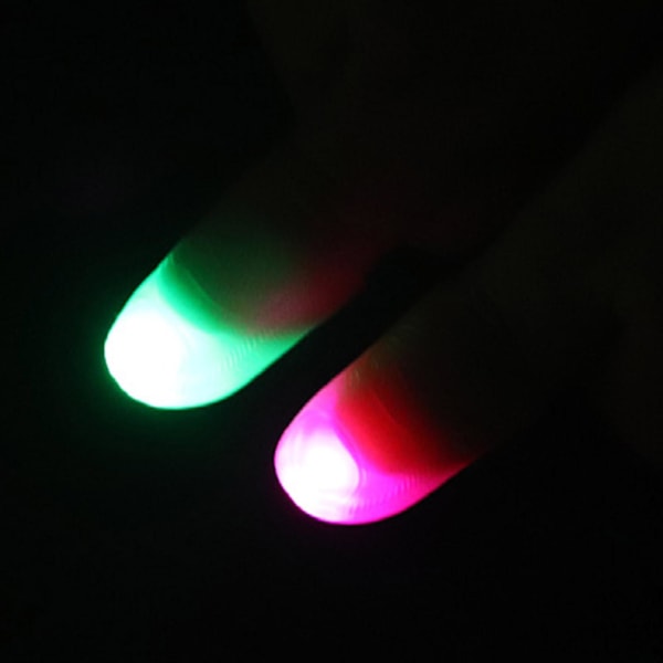 2x Magiska lysande blinkande tummar fingrar trick som dyker upp på nära håll - I7W5 green one-size